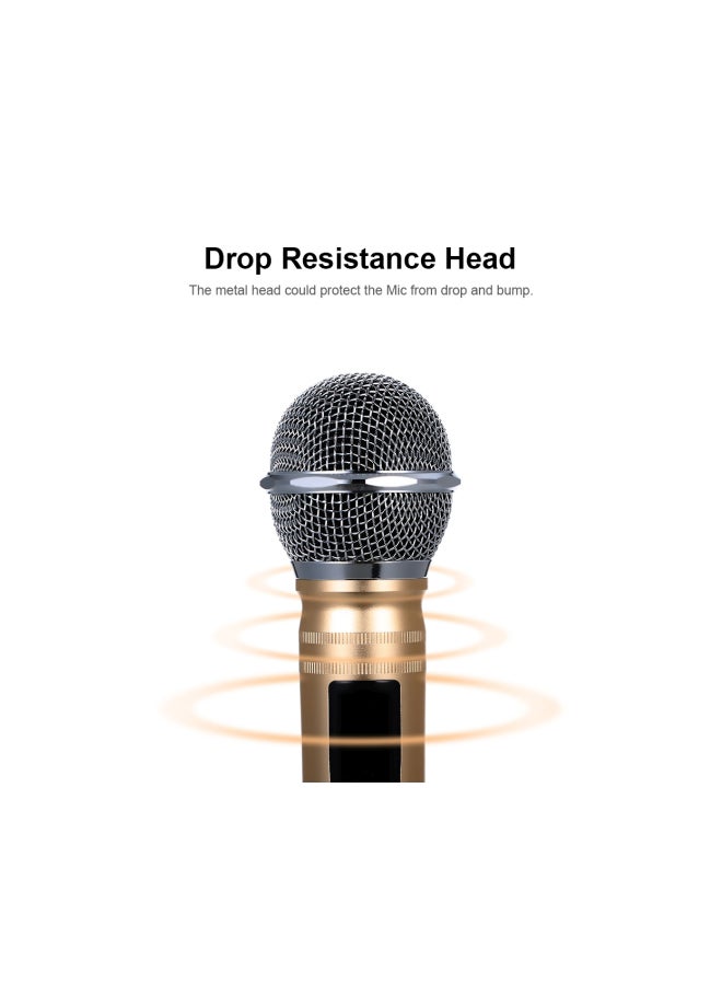 2-Piece Karaoke Microphone For Meeting 8179 Gold/Black/Silver - Image 4