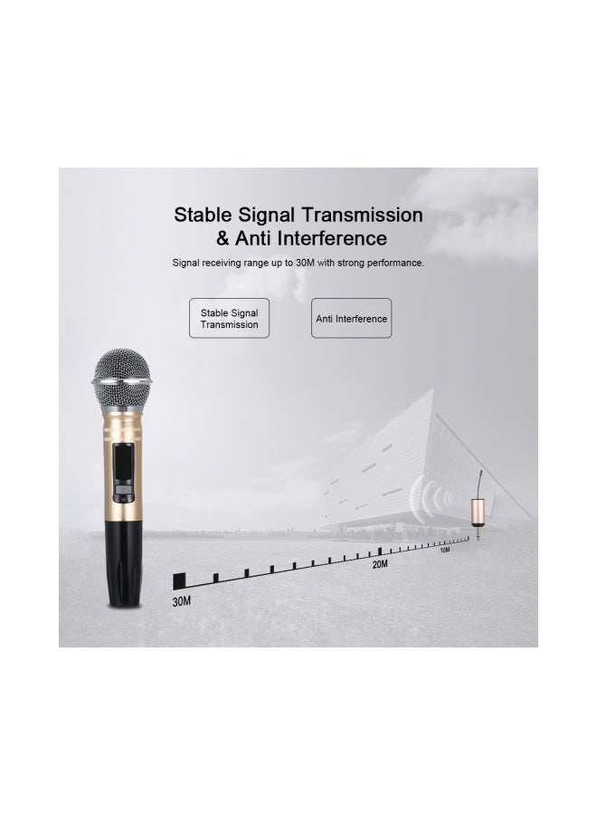 2-Piece Karaoke Microphone For Meeting 8179 Gold/Black/Silver - Image 5
