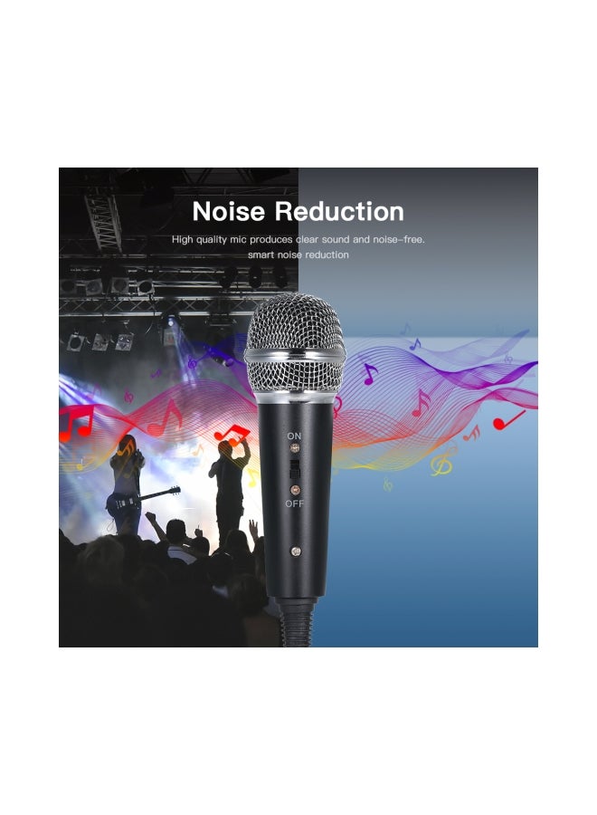 Wired Condenser Microphone with Stand For PC/Phone Black - Image 4