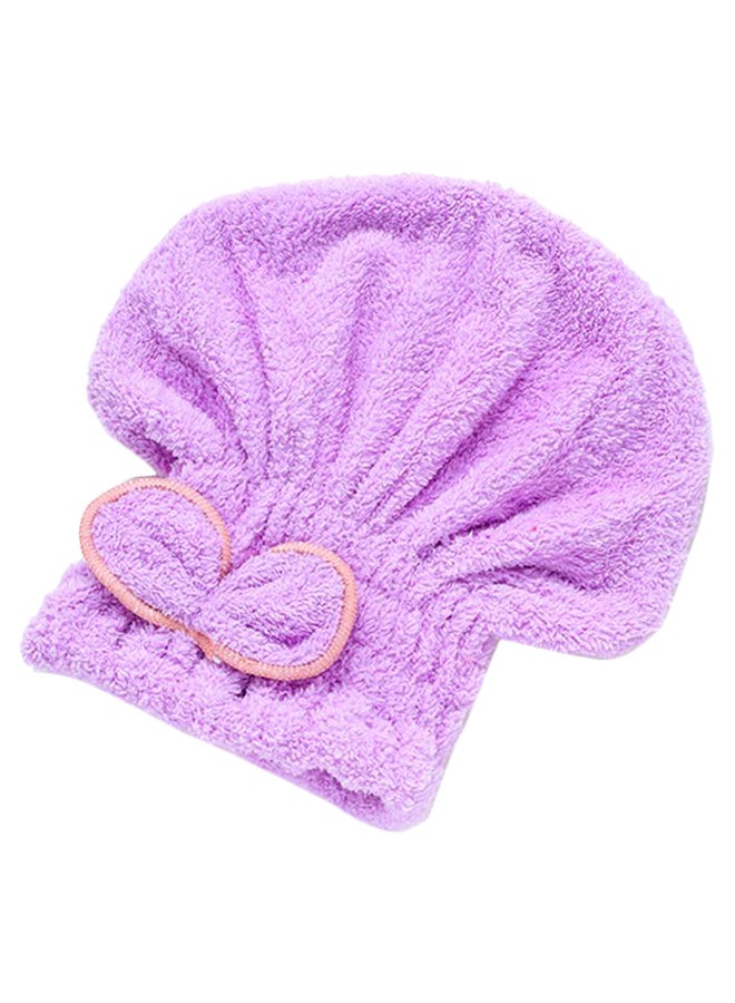 Bowknot Hair Drying Shower Cap Purple 25 x 26cm