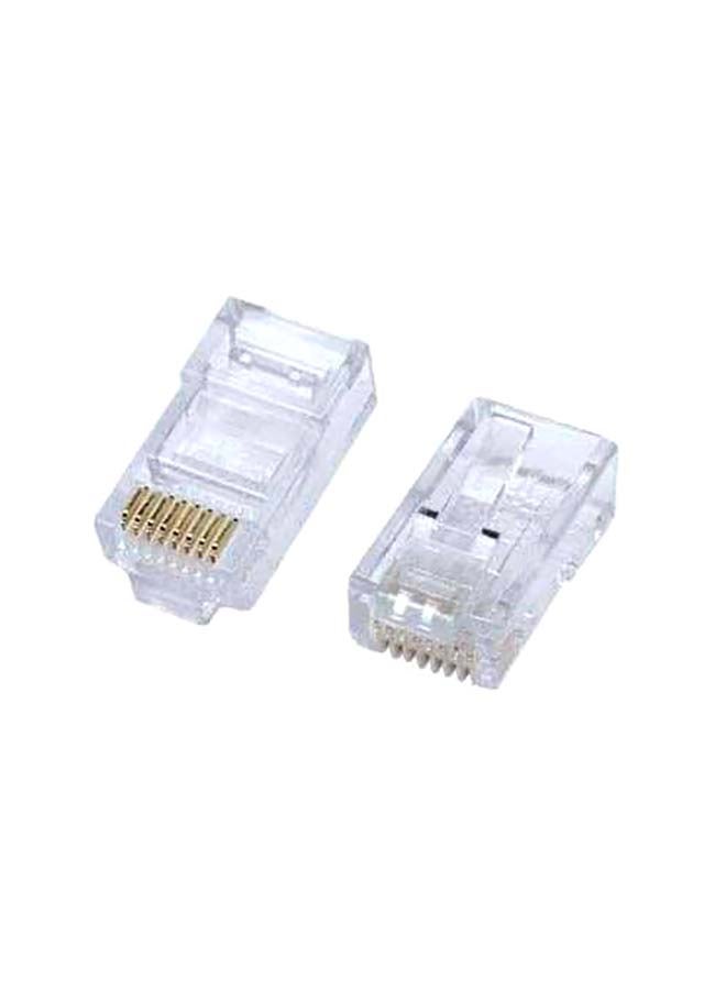 RJ45 - RJ45 CAT6 Modular Connectors Clear/Gold - Image 1