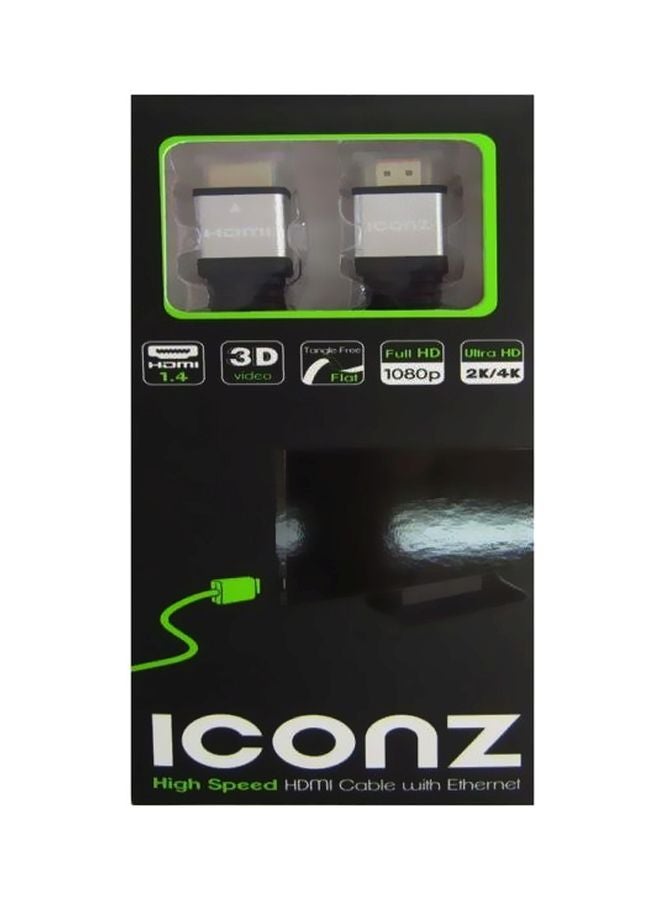 إيكونز كابل HDMI مع إيثرنت أسود