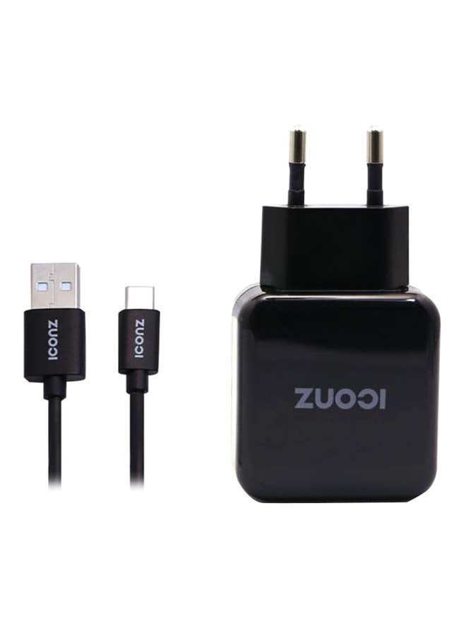 Iconz Micro USB Cable Wall Charger Black 