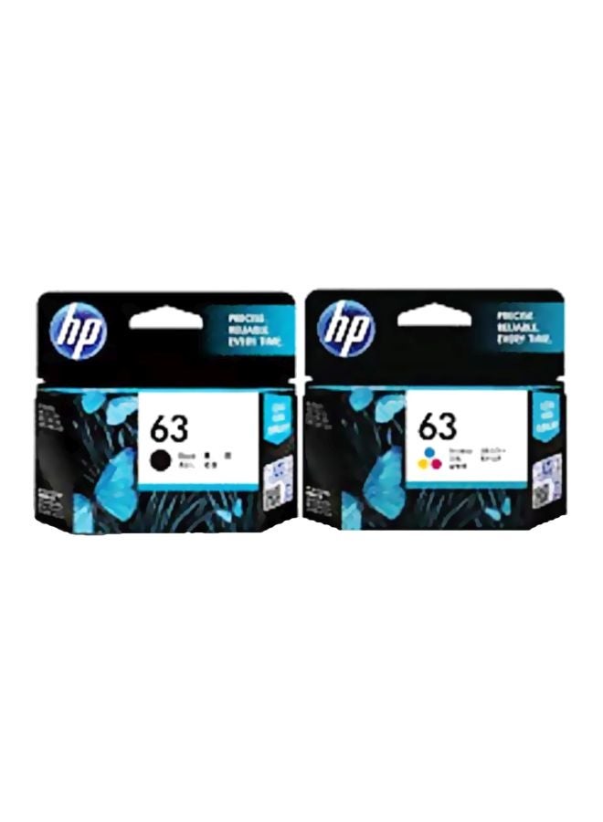 HP Pack Of 2 63 Ink Cartridge Set Multicolour 