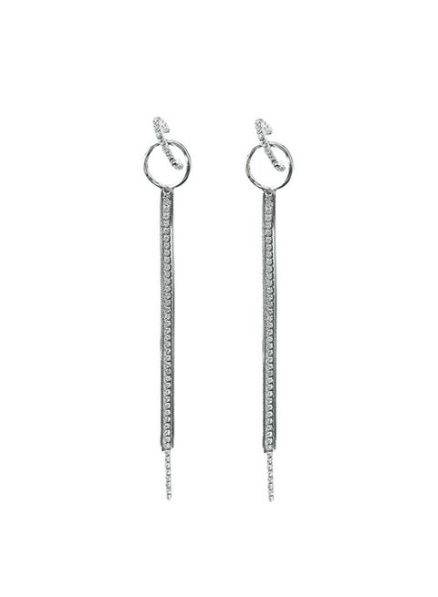 Long Tassels Rhinestones Dangle Earings