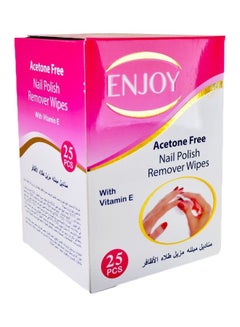 ENJOY 25-Piece Nail Polish Remover Wipes Clear 