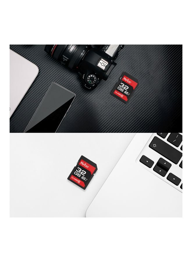 Netac - P600 SDHC UHS-I Class 10 Memory Card Red/Black/White - Image 1