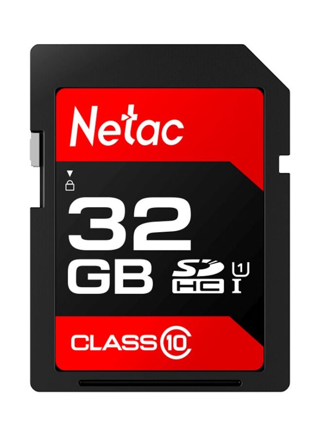 Netac - P600 SDHC UHS-I Class 10 Memory Card Red/Black/White - Image 1