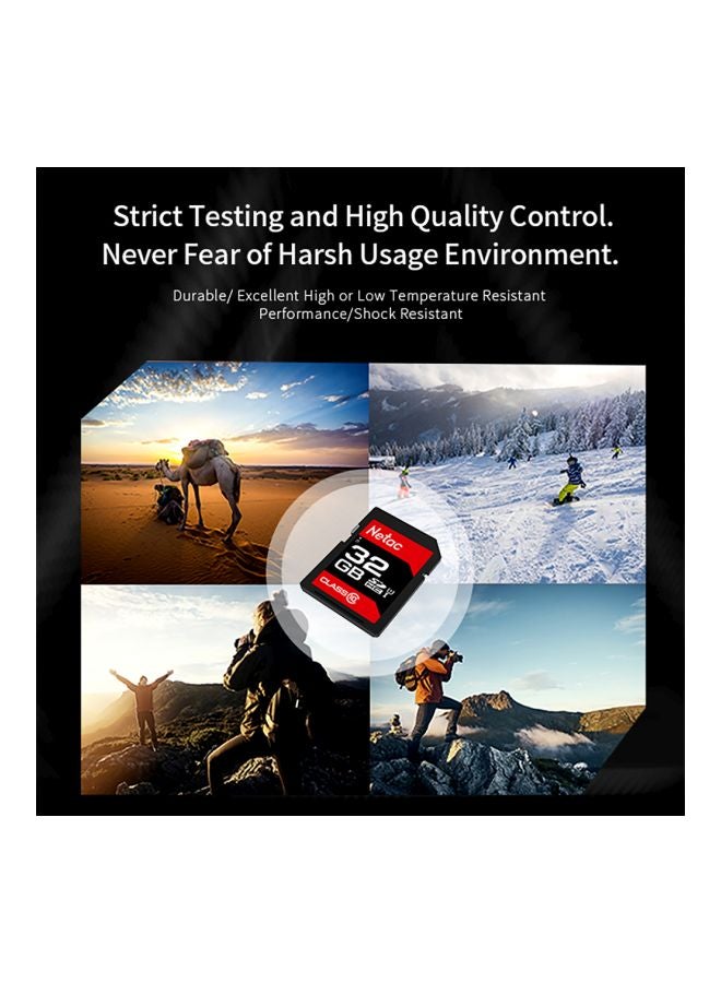 Netac - P600 SDHC UHS-I Class 10 Memory Card Red/Black/White - Image 1