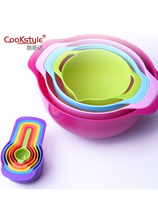 TOEON 10-Piece Rainbow Measuring Cups And Spoons Set Multicolour 25centimeter - Image 2