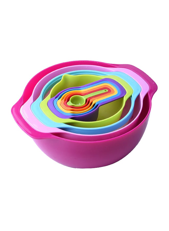TOEON 10-Piece Rainbow Measuring Cups And Spoons Set Multicolour 25centimeter - Image 1
