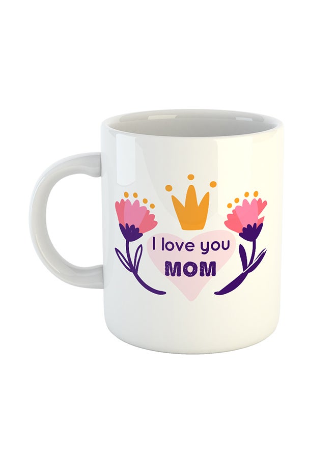 Heatbeat I Love You Mom  - Printed Coffee Mug White