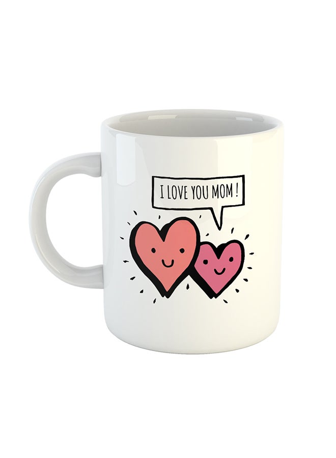 Heatbeat - I Love You Mom  - Printed Coffee Mug White - Image 1