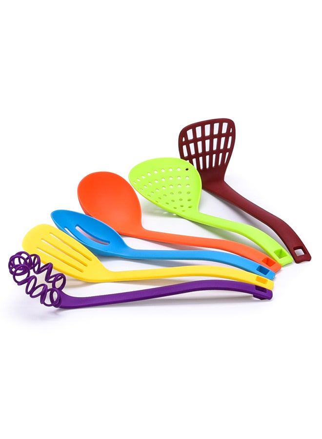 تو أون طقم ملاعق عريضة وأدوات تقليب مكوّن من 6 قطع متعدد الألوان 30Ø³Ù†ØªÙŠÙ…ØªØ± - Image 2