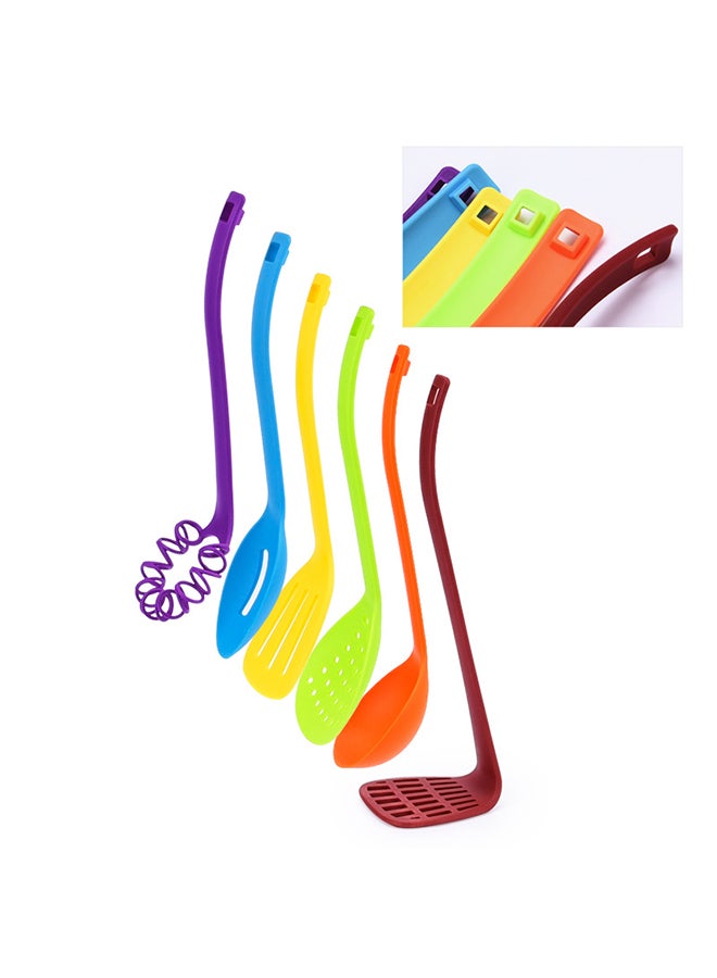 تو أون طقم ملاعق عريضة وأدوات تقليب مكوّن من 6 قطع متعدد الألوان 30Ø³Ù†ØªÙŠÙ…ØªØ± - Image 3