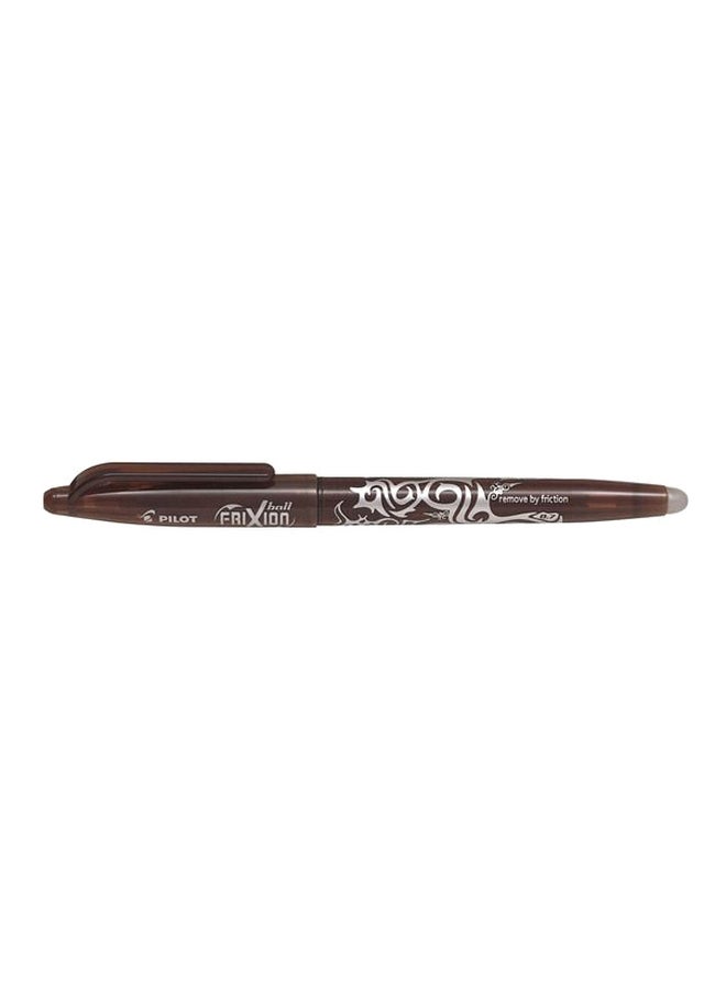 PILOT FriXion Ball Medium Tip Gel Ink Pen Brown/Silver
