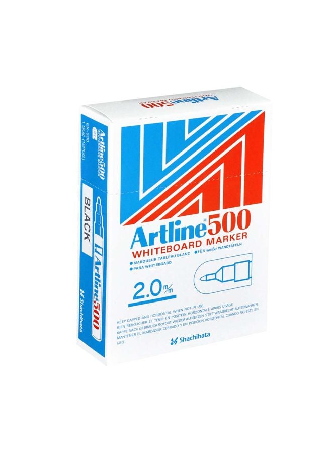 Artline 12-Piece White Board Marker Black - Image 3