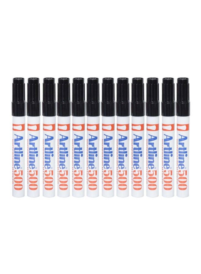Artline 12-Piece White Board Marker Black - Image 1