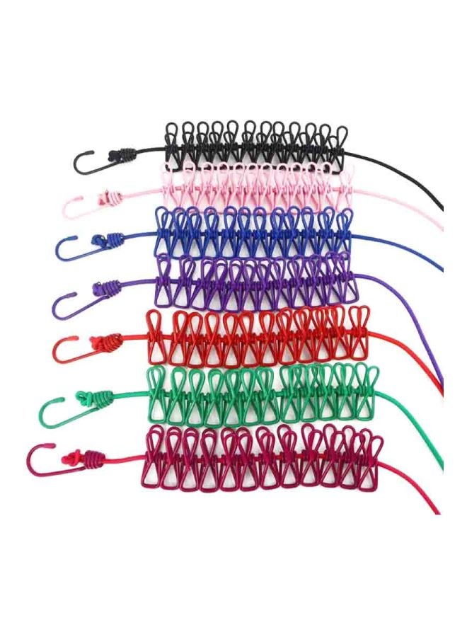 Generic 7-Piece Outdoor Retractable Clothesline Multicolour 1.9meter 