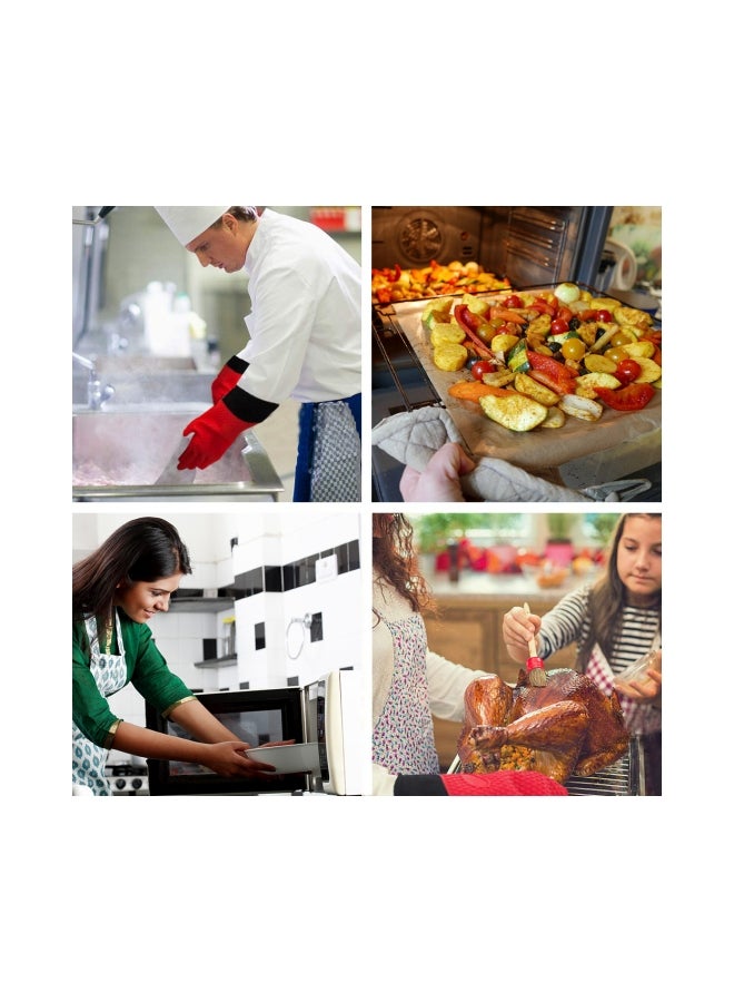 زوج قفازات مقاوم للحرارة أسود/أحمر 16x15x3Ø³Ù†ØªÙŠÙ…ØªØ± - Image 3