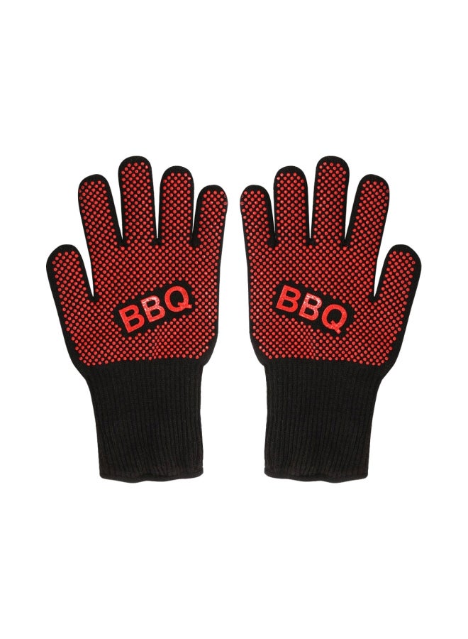 زوج قفازات مقاوم للحرارة أسود/أحمر 16x15x3Ø³Ù†ØªÙŠÙ…ØªØ± - Image 1