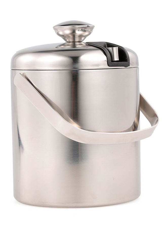 يورون Stainless Steel Chilled Champagne Beer Barrel Ice Bucket Silver 14x14x20cm 