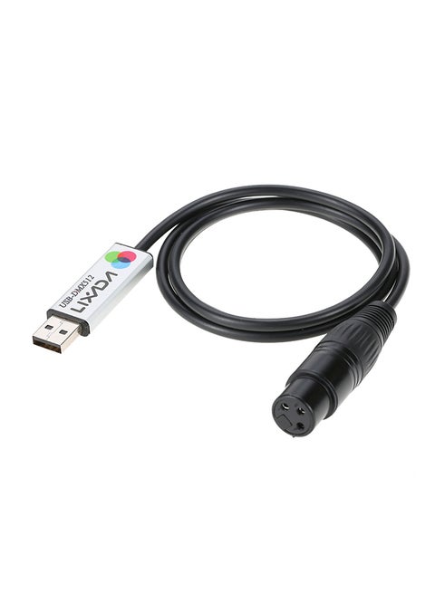USB To DMX Interface LED Adapter Black