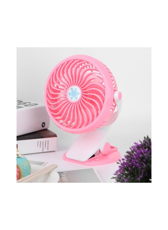Portable USB Rechargeable Fan Pink/White  - Image 4