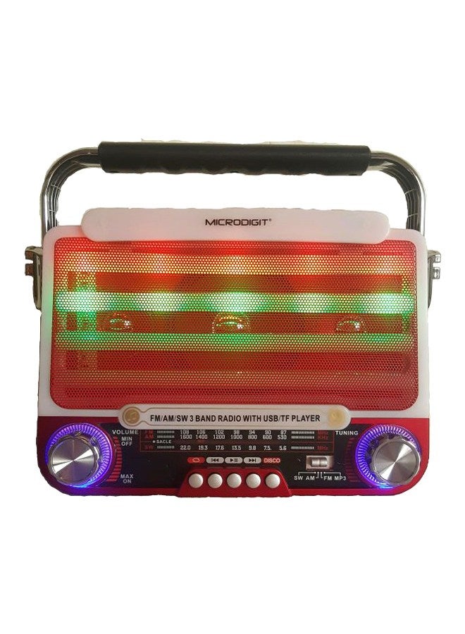 Microdigit Smart Radio And MP3 Player MRS007T White/Red/Black 