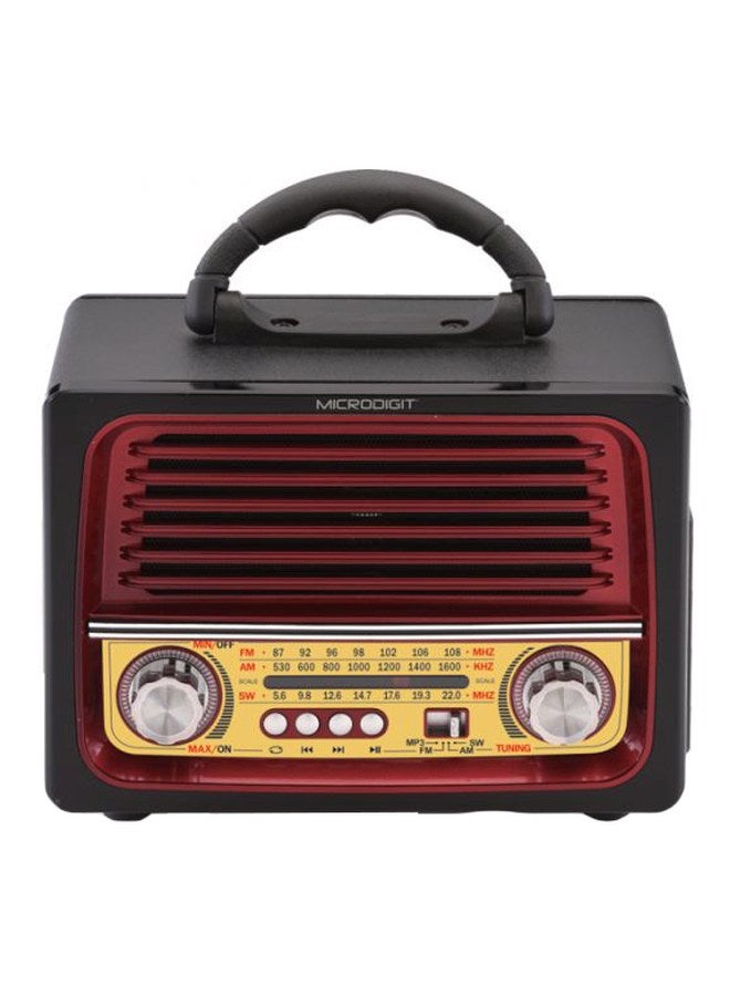 ميكرو ديجيت مشغل MP3 وراديو ذكي mrs005t أسود/أحمر