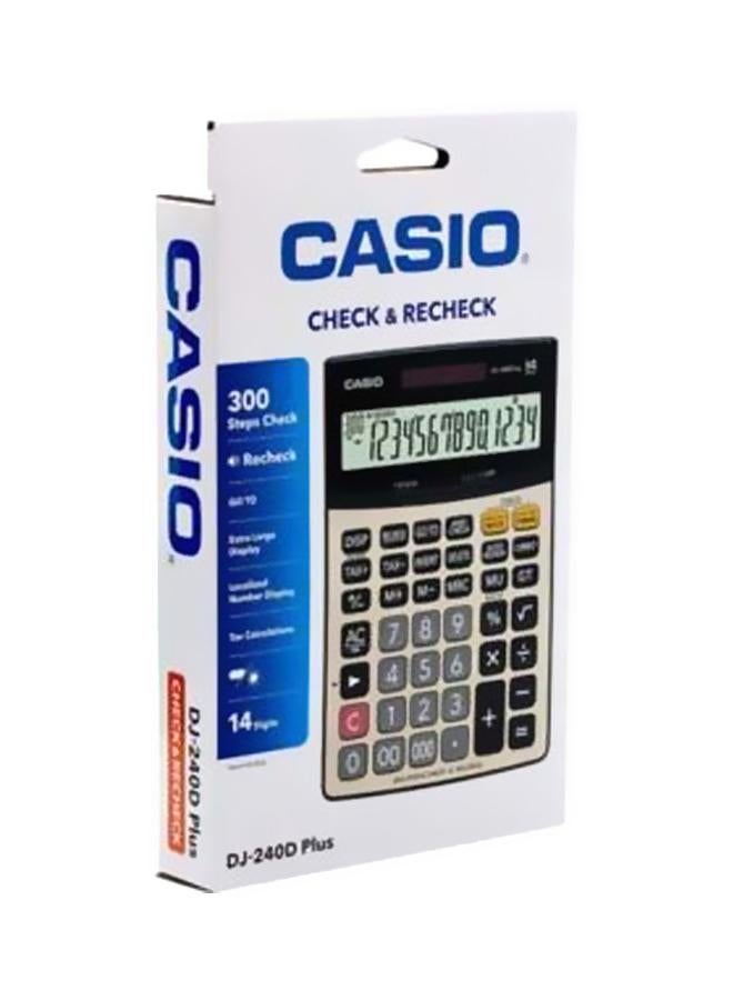 CASIO - Casio DJ-240D Plus Calculator Grey/Black/Beige - Image 1