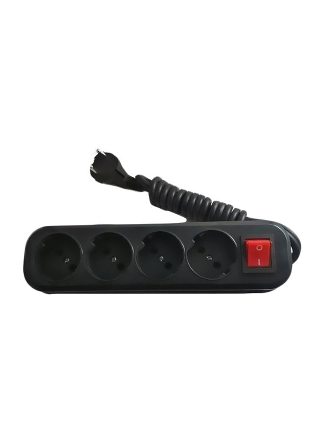 4-Ports Power Strips Black/Red 5meter