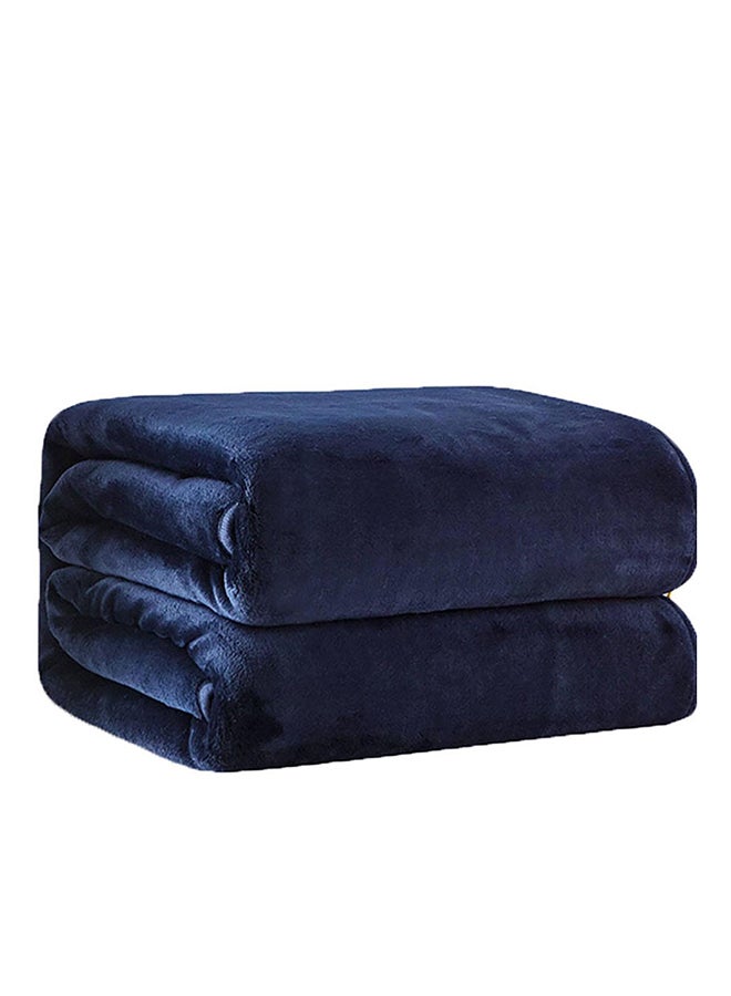 Coral Fleece Thick Flannel Blanket polyester Blue 200x230cm