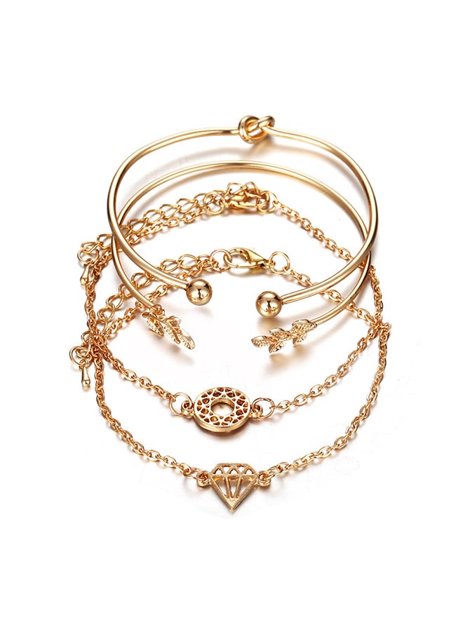 مجموعة أساور مصنوعة من سبيكة معدنية من 4 قطع