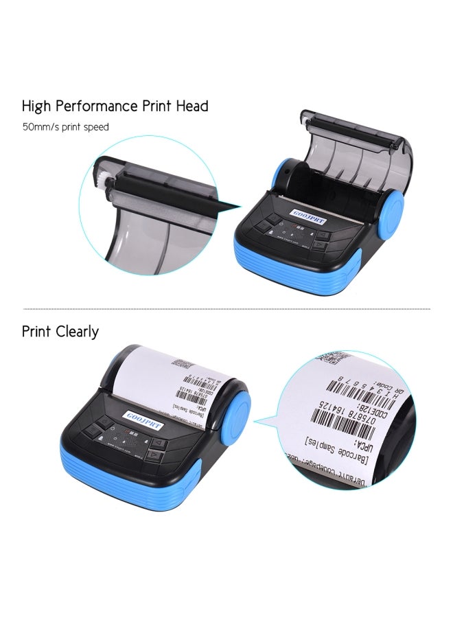 GOOJPRT - Bluetooth Thermal Receipt 3D Printer With Print Function Black/Blue - Image 1