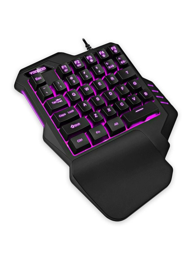 ال دبليو لوحة مفاتيح للألعاب G92 تستعمل بيد واحدة مع إضاءة خلفية ومزودة بـ 35 مفتاحًا - Image 4