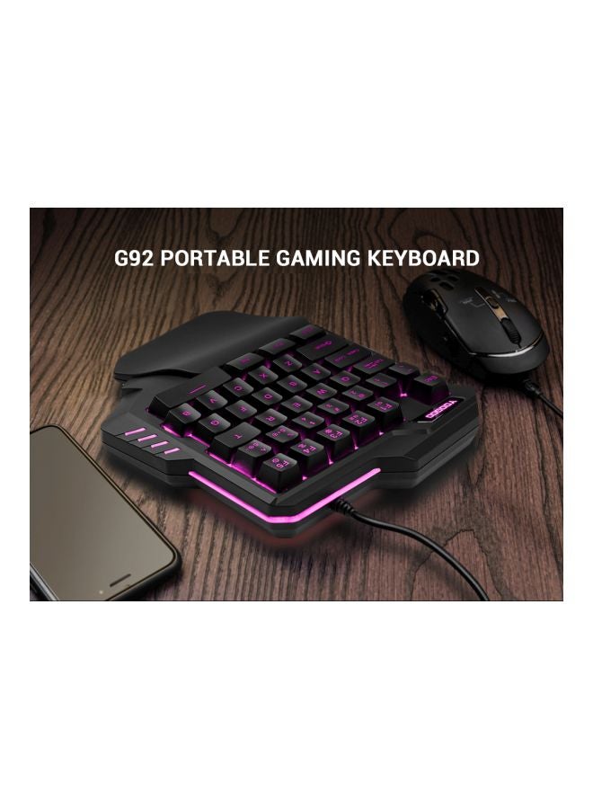 ال دبليو لوحة مفاتيح للألعاب G92 تستعمل بيد واحدة مع إضاءة خلفية ومزودة بـ 35 مفتاحًا - Image 5