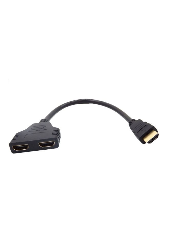 ماركة غير محددة كابل محول HDMI متفرع بشكل حرف Y من مخرج واحد إلى مدخلين أسود 