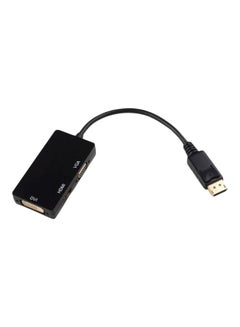 3-In-1 DP To HDMI VGA DVI Converter Black