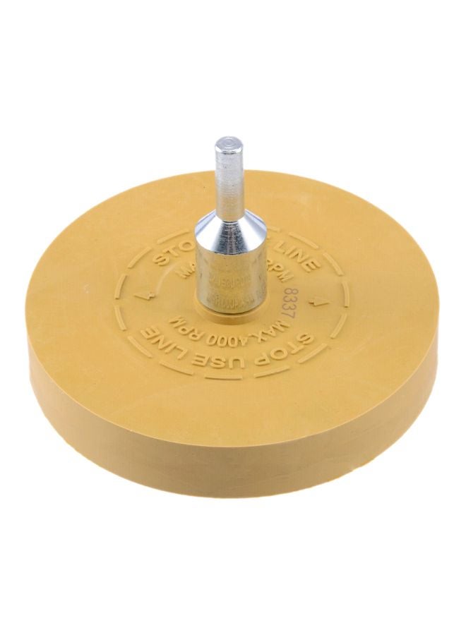 Rubber Buffer Grinder Wheel Yellow/Silver 3.5inch  - Image 1
