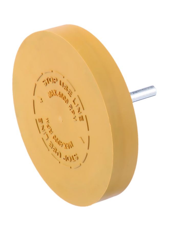 Rubber Buffer Grinder Wheel Yellow/Silver 3.5inch  - Image 3