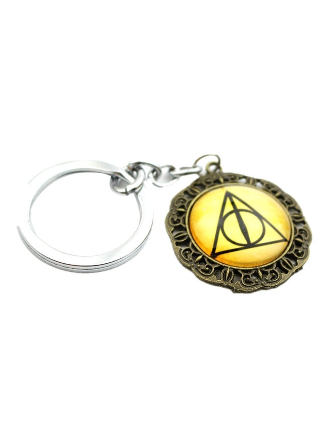 GObuy Harry Potter Deathly Hallows Key Chain Yellow/Silver/Black - Image 1