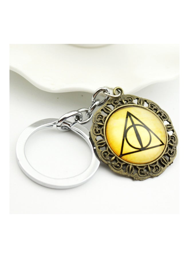 GObuy Harry Potter Deathly Hallows Key Chain Yellow/Silver/Black - Image 2