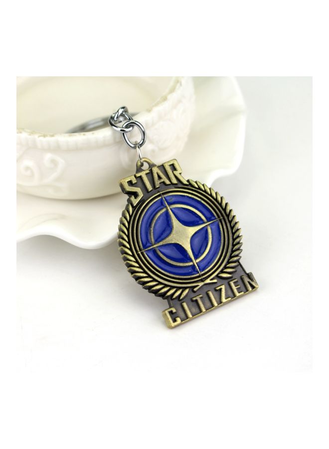 GObuy Star Citizen Sign Key Chain Gold/Blue/Silver - Image 2
