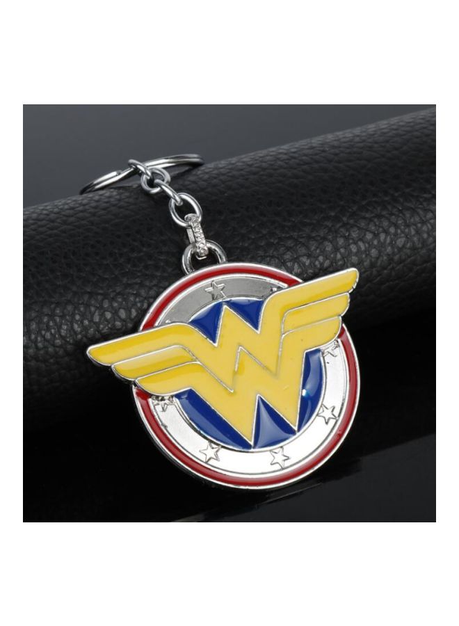 GObuy Wonder Woman Sign Key Chain Ring Silver/Yellow/Red - Image 2