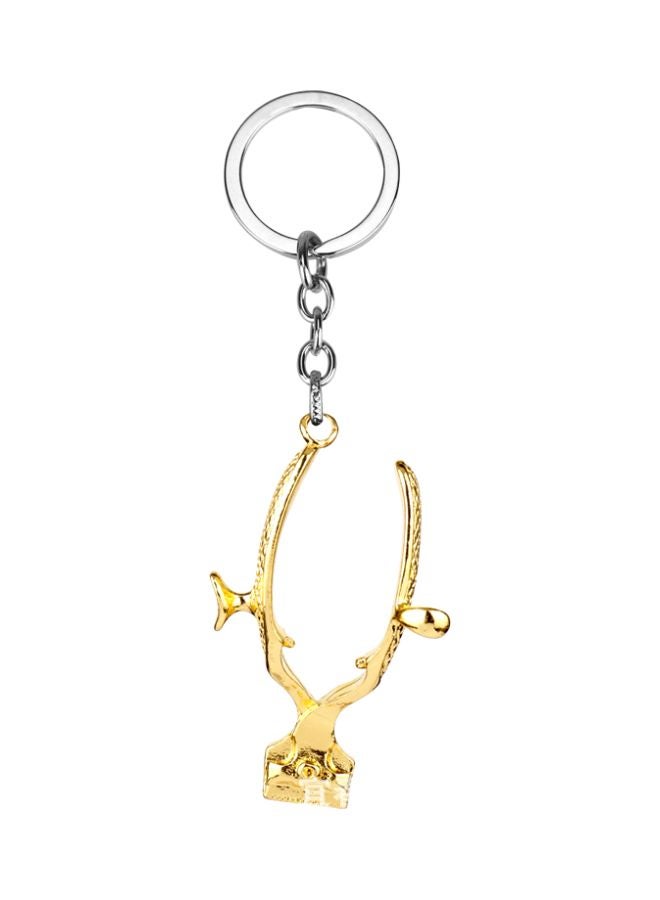 جو باي سلسلة مفاتيح بتصميم هندسي . ذهبي