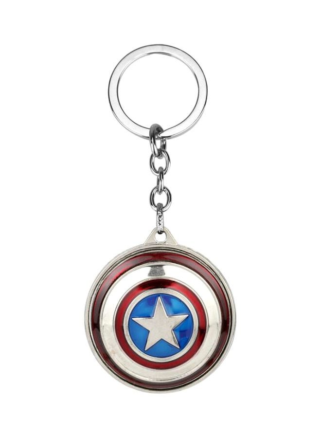 جو باي سلسلة مفاتيح مزودة بحلقة بتصميم مستوحى من أفلام مارفل على شكل درع شخصية كابتن أميركا أحمر \فضي \ أزرق - Image 1