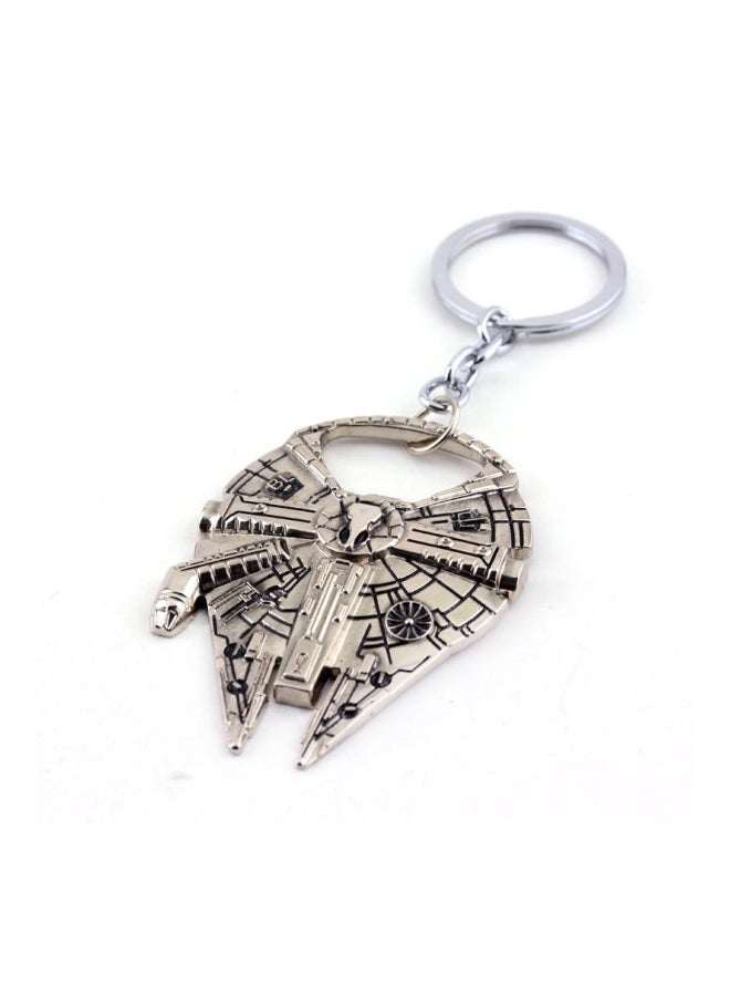جو باي سلسلة مفاتيح بتصميم سفينة فضاء من فيلم "Star Wars" فضي - Image 2