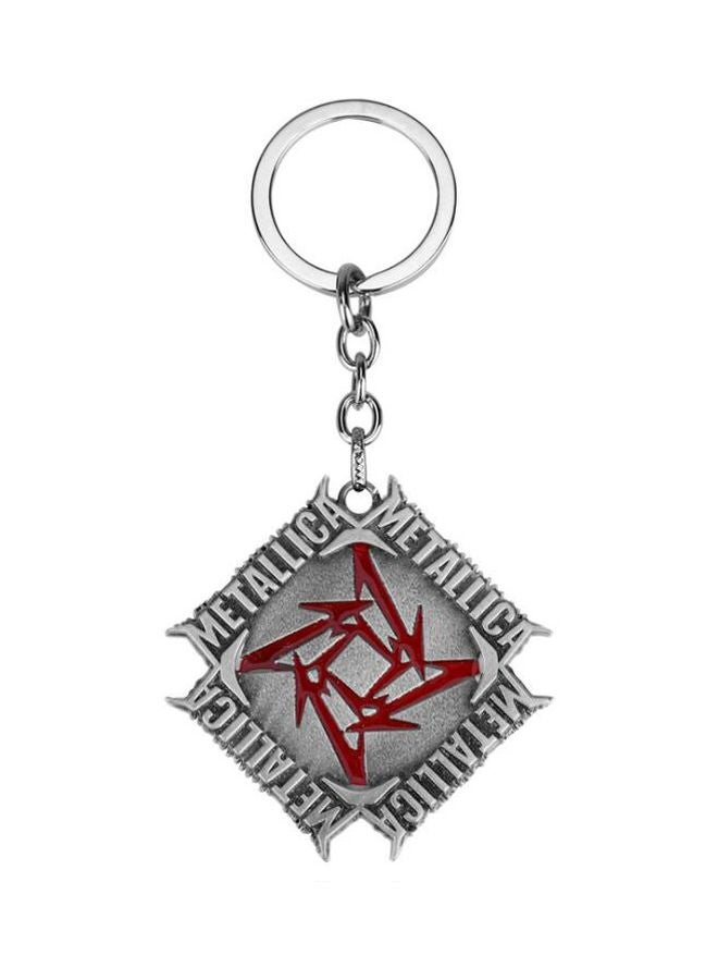 Metallica Logo Keychain Silver/Red