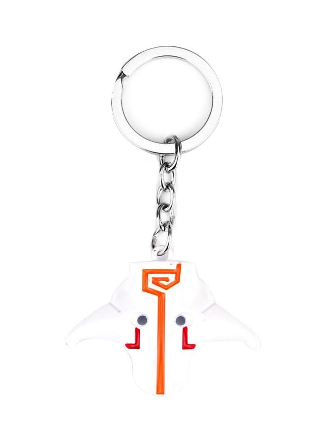 Generic Dota Game logo Styled Key Tags And Chains Silver/Orange 
